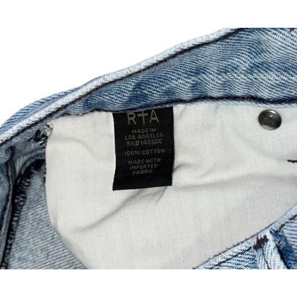 RTA Ace Cut Offs Sz 25 Denim Shorts Jean Distressed Light Wash High Rise Cotton - Picture 10 of 10